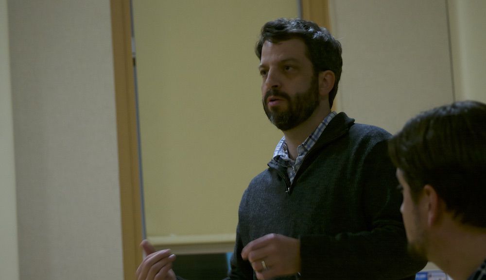 Sen. Chris Pearson, D - Chittenden, speaks at City Hall, 11-21-2019